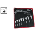 Juego de llaves fijas Fixtec Hand Tools 8PCS, acero al carbono, doble extremo abierto